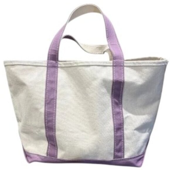 L.L. Bean Handbags - Vintage 90's  LL Bean Boat and Tote Bag Canvas Double Handle with Purple…
